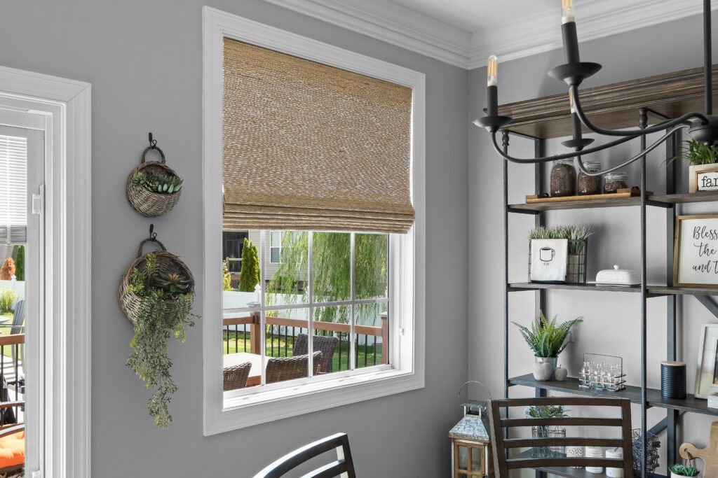 woven wood roman shade custom window treatments luxury home